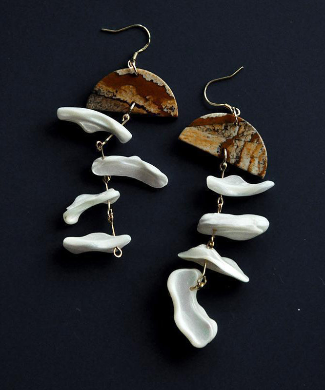 Women's Sterling Silver Dangle Earrings Gold Accent - OutfitLondon