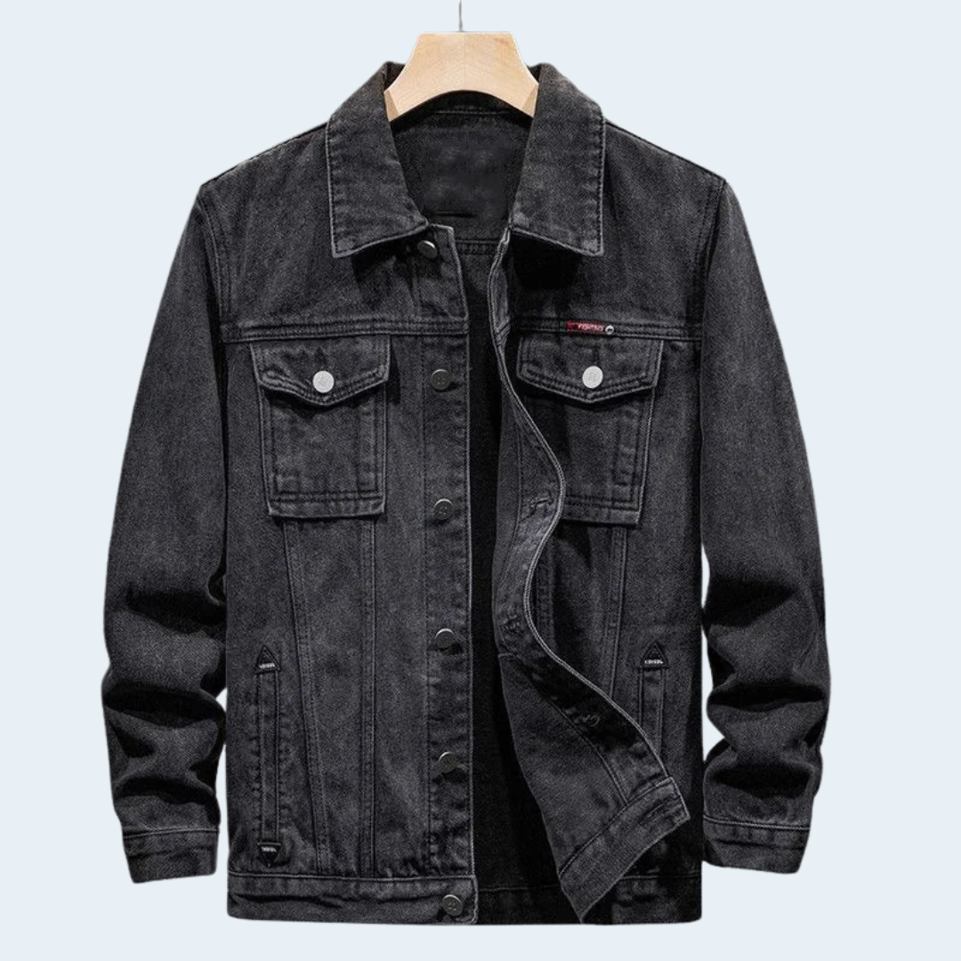 Casual Classic Fit Blue Jean Jacket for Men - OutfitLondon