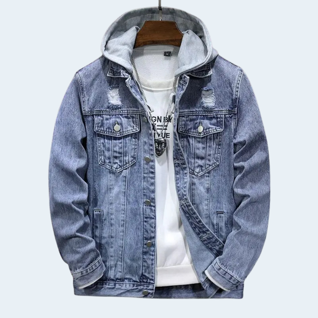 Classic Casual Denim Hooded Jacket