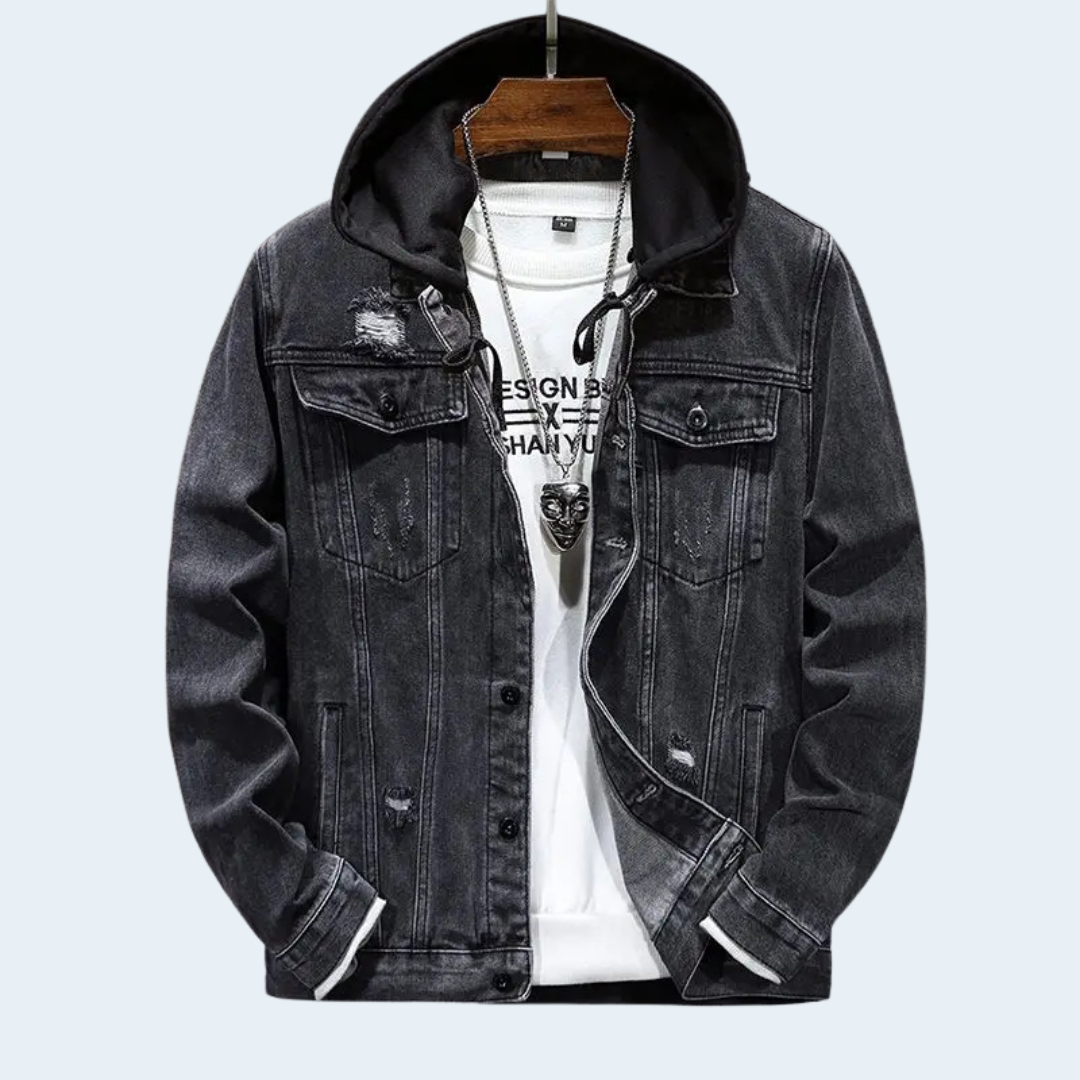 Classic Casual Denim Hooded Jacket - OutfitLondon