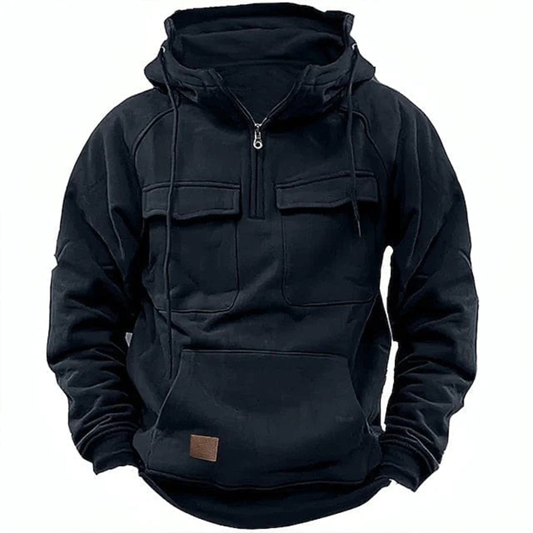 Classic Biker Hooded Sweatshirt for Men - OutfitLondon