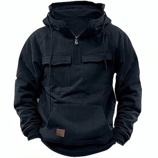 Classic Biker Hooded Sweatshirt for Men - OutfitLondon