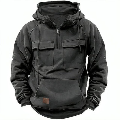 Classic Biker Hooded Sweatshirt for Men