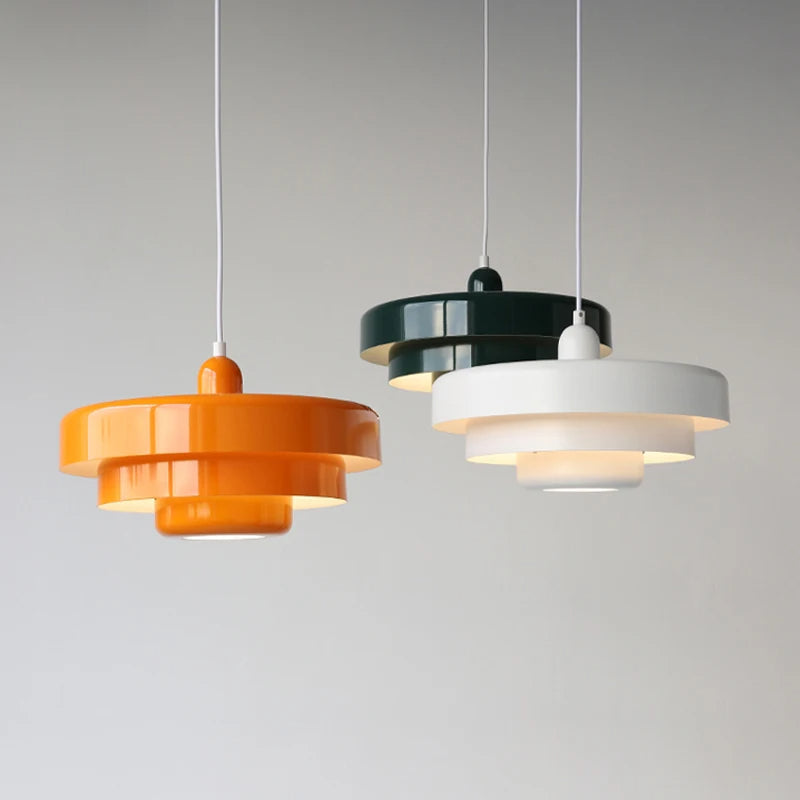 Vibrant Multilayer Hanging Light In Orange And Green - OutfitLondon