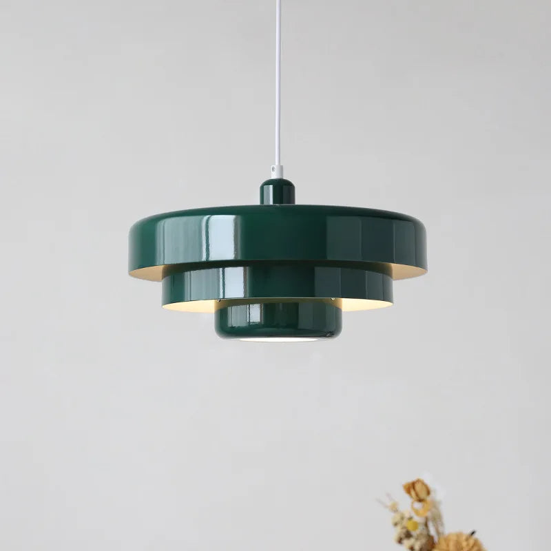 Vibrant Multilayer Hanging Light In Orange And Green