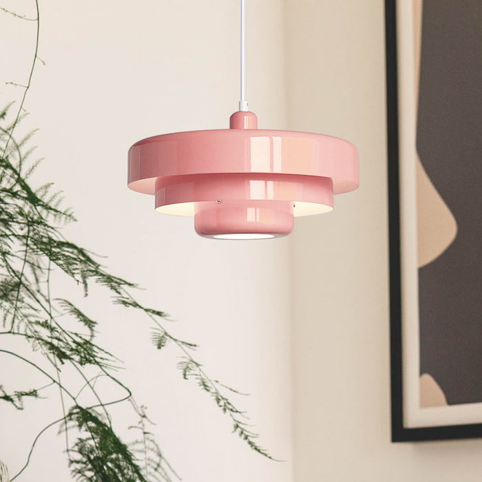 Vibrant Multilayer Hanging Light In Orange And Green