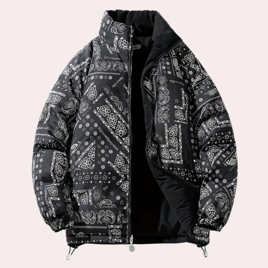 Versatile Reversible Mens Black Puffer Coat - OutfitLondon