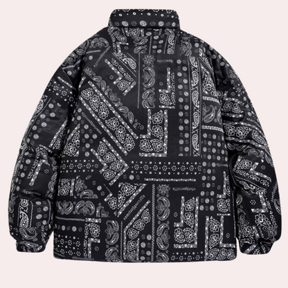 Versatile Reversible Mens Black Puffer Coat