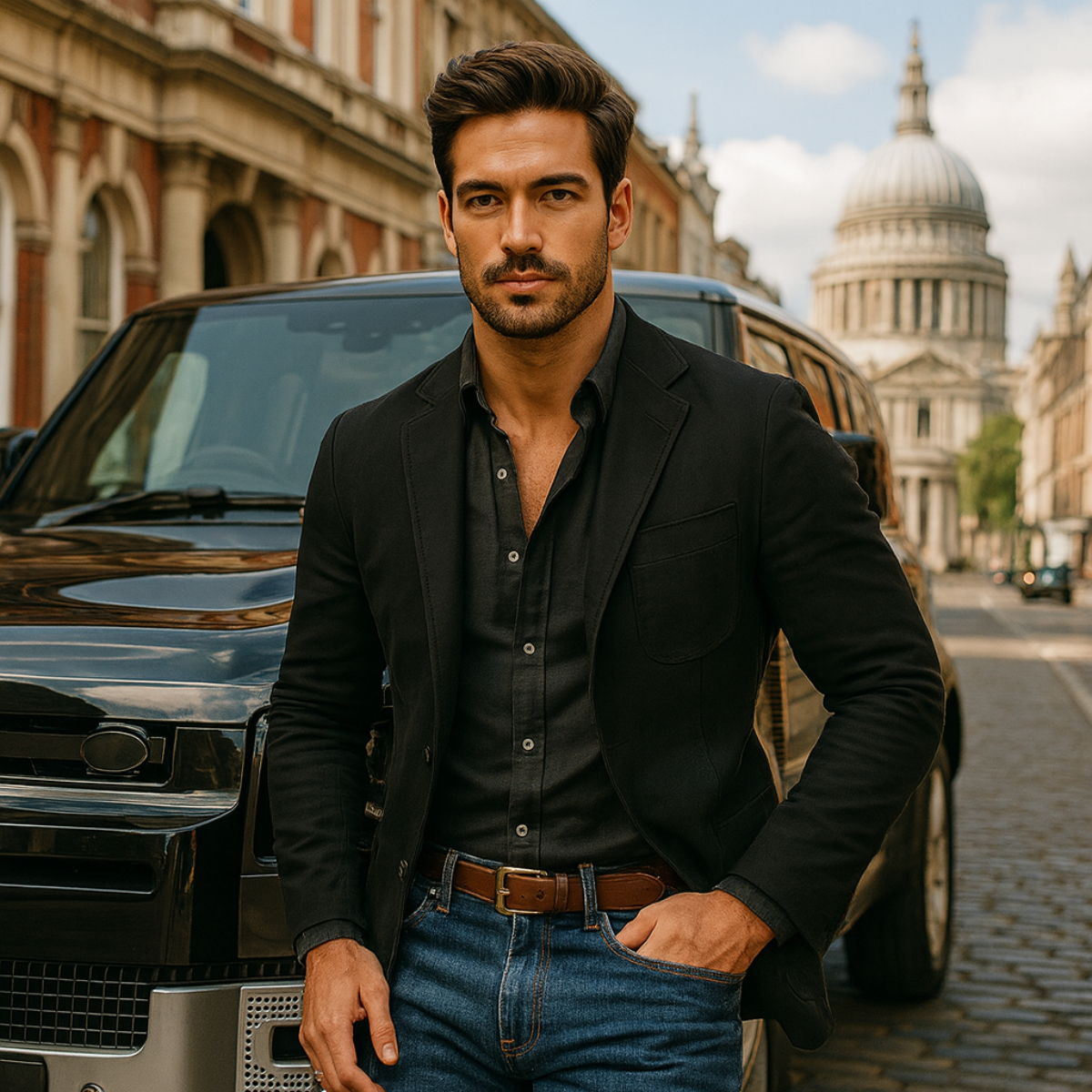 Classic Men's Cotton Jacket with Pockets