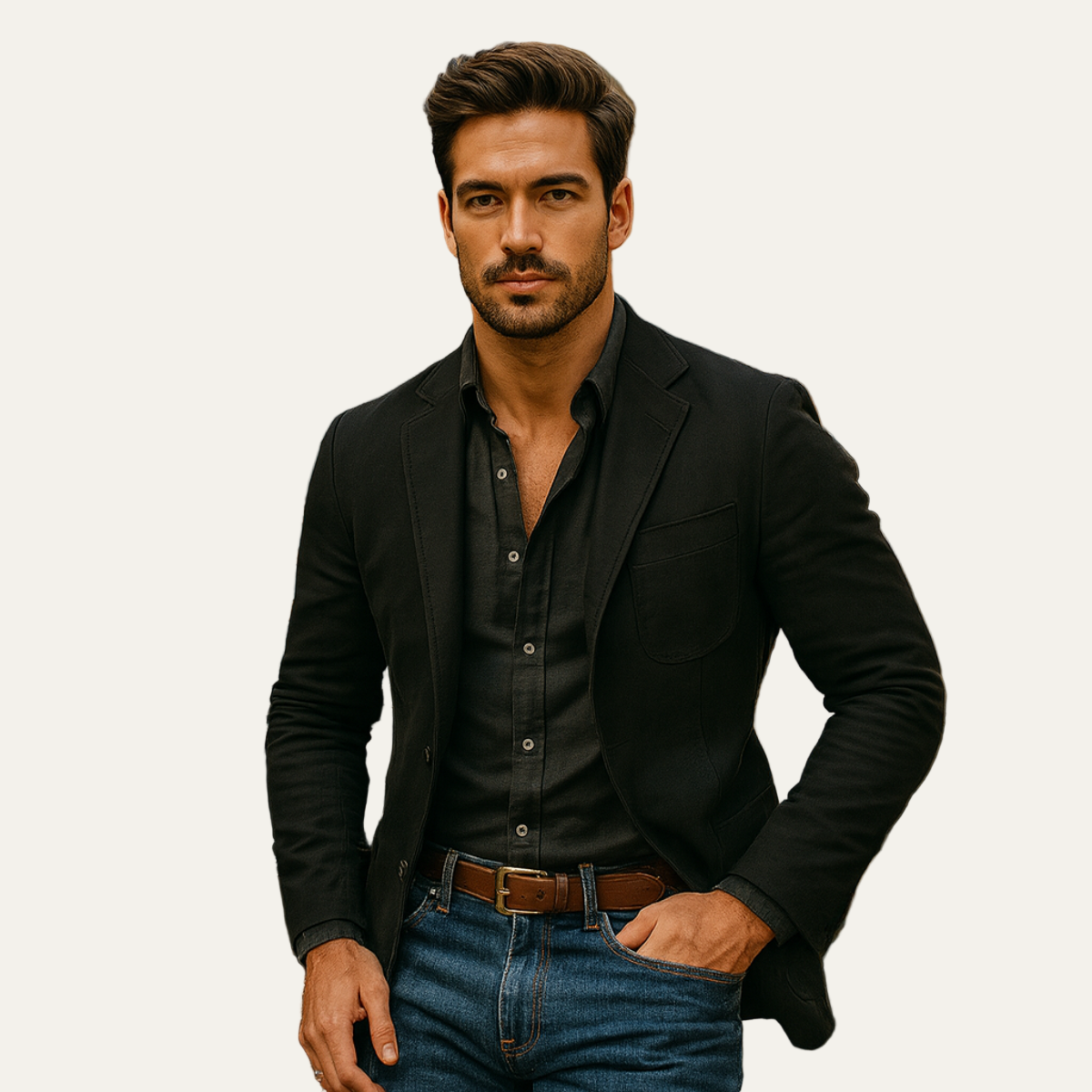 Relaxed Fit Men's Classic Cotton Blazer