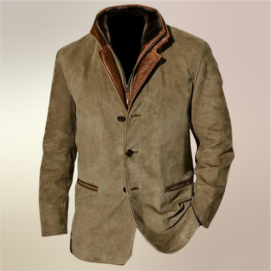 Men's Suede Leather Blazer - OutfitLondon