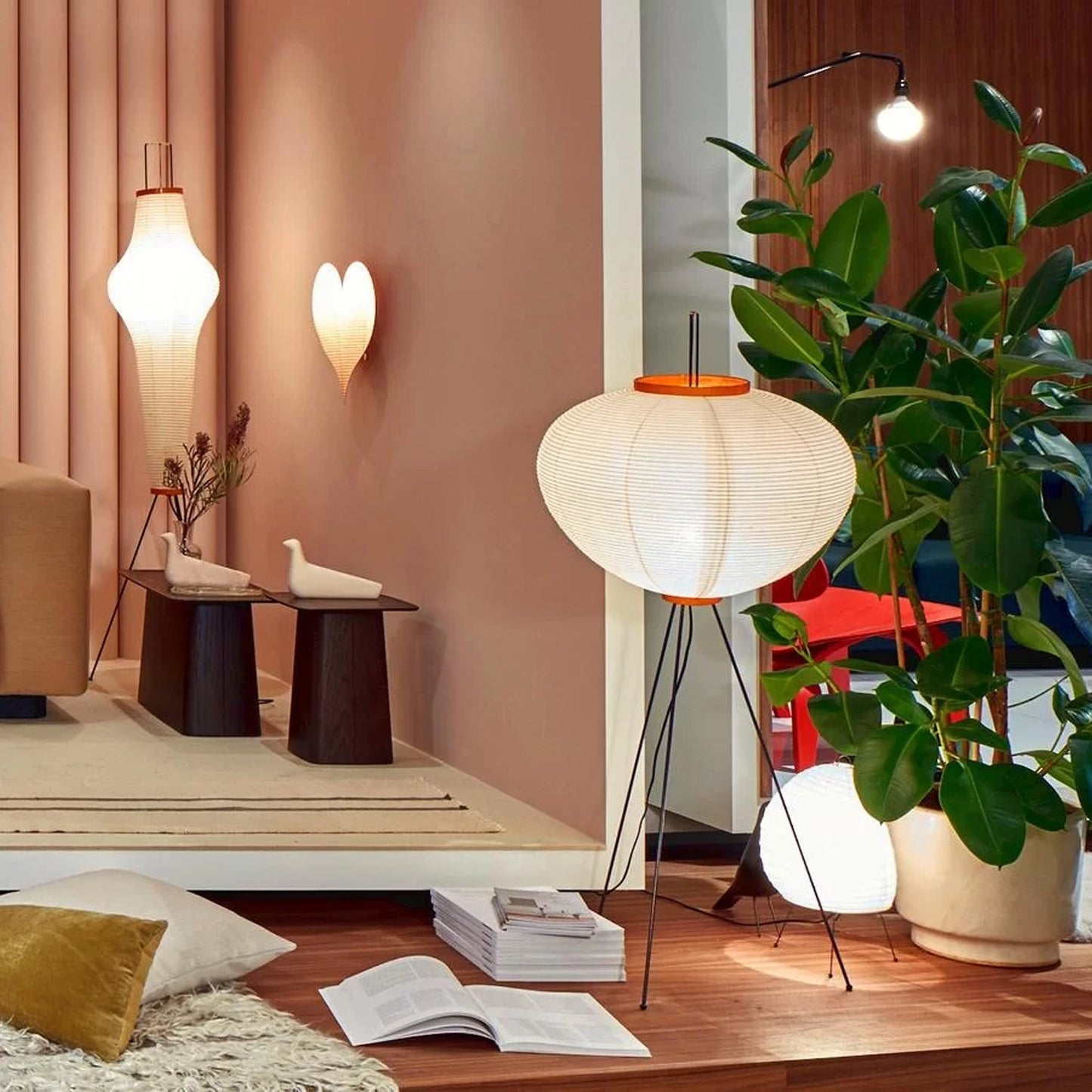 Oriental Inspired Paper Shade Floor Lamp - OutfitLondon