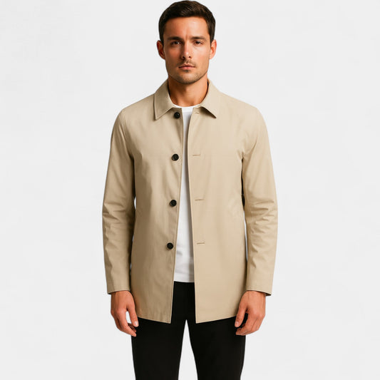 Men's Mid-Length Trench Coat - OutfitLondon