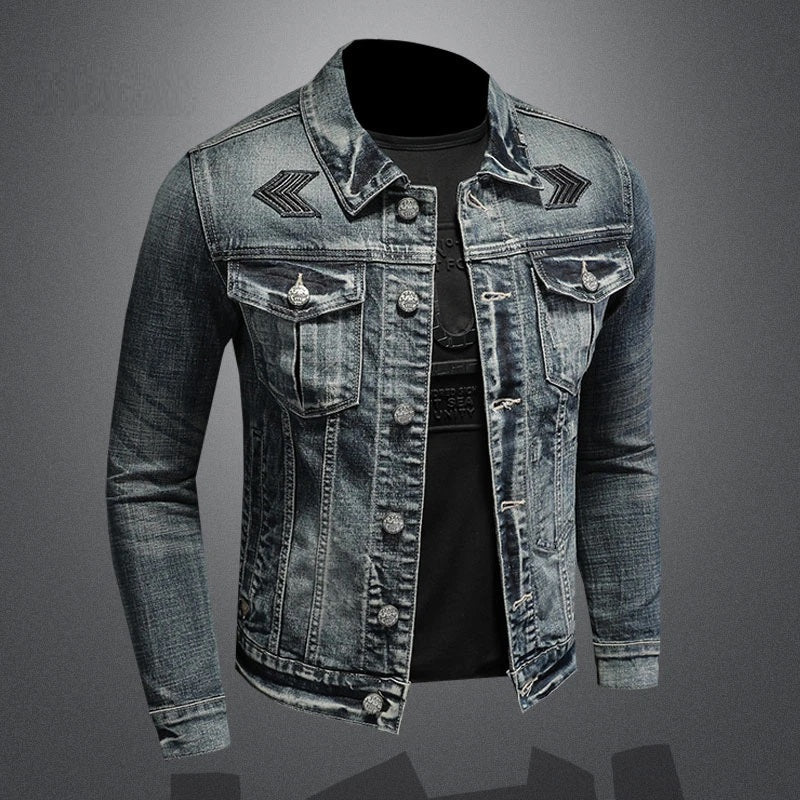 Dark Wash Faded Denim Jacket