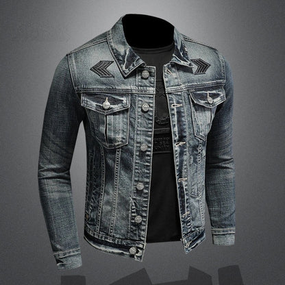 Dark Wash Faded Denim Jacket