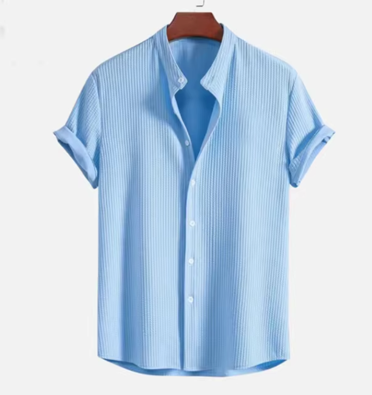 Casual Linen Shirt for Men with Classic Collar - OutfitLondon