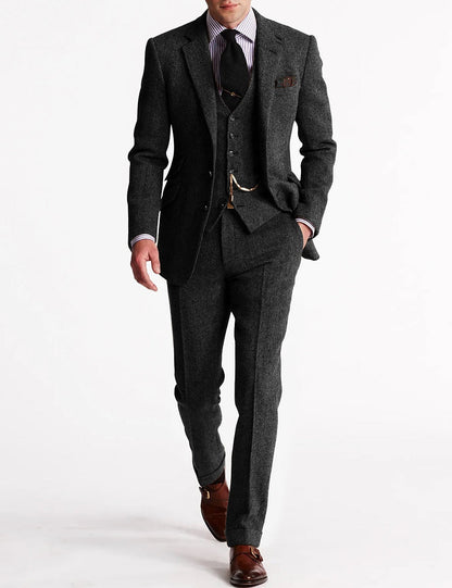 Men's 3-Piece Tailored Suit Vintage Style