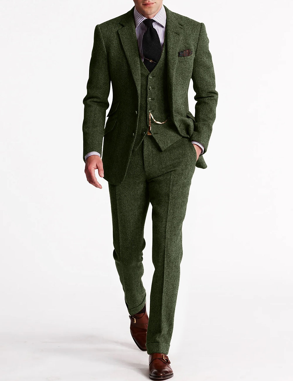 Men's 3-Piece Tailored Suit Vintage Style
