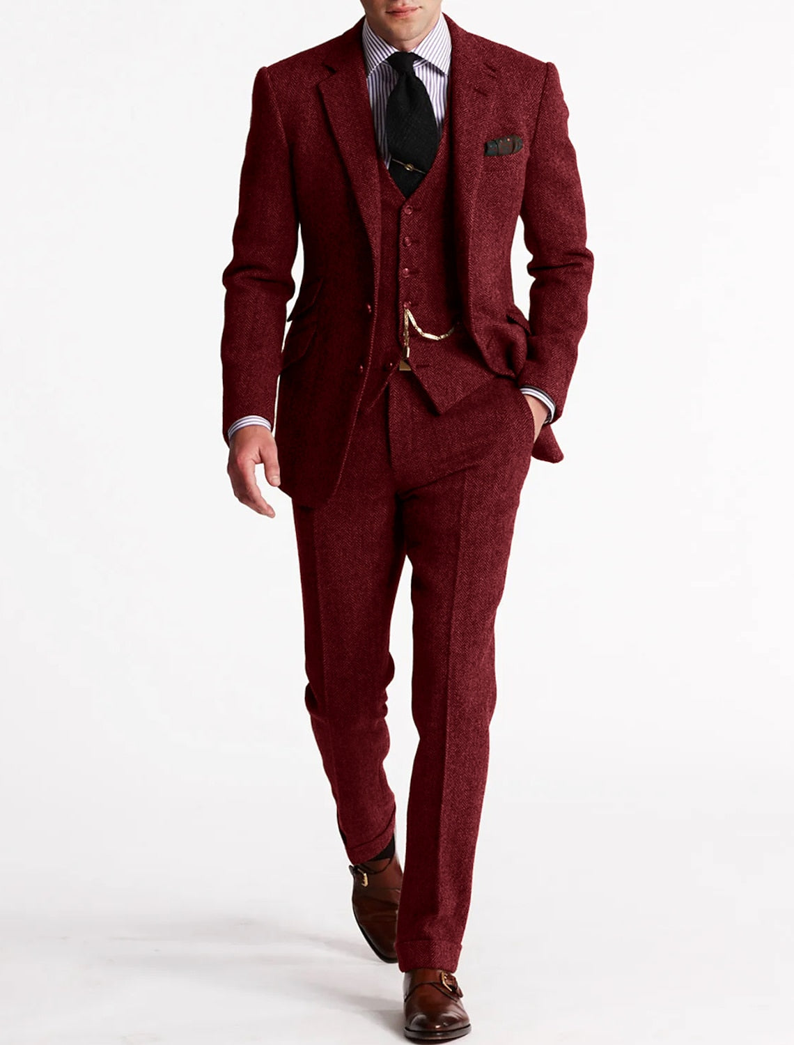 Men's 3-Piece Tailored Suit Vintage Style