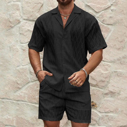 Roderick Set | Men's Cotton Two-Piece Set Shirt and Shorts