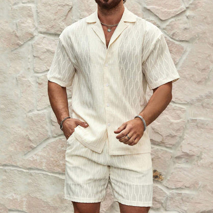 Roderick Set | Men's Cotton Two-Piece Set Shirt and Shorts