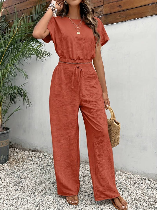Chic Summer Outfit | Women's Top and Pants Set - OutfitLondon