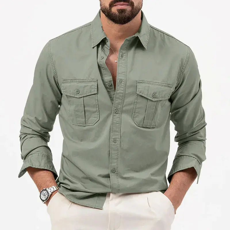 Classic Fit Men's Long Sleeve Casual Shirt - OutfitLondon