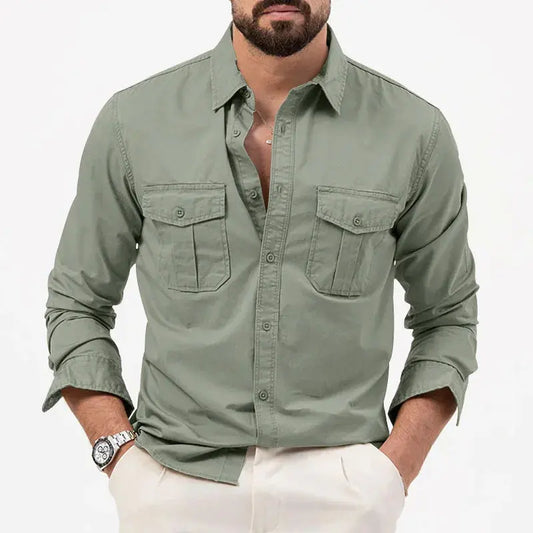 Classic Fit Men's Long Sleeve Casual Shirt - OutfitLondon