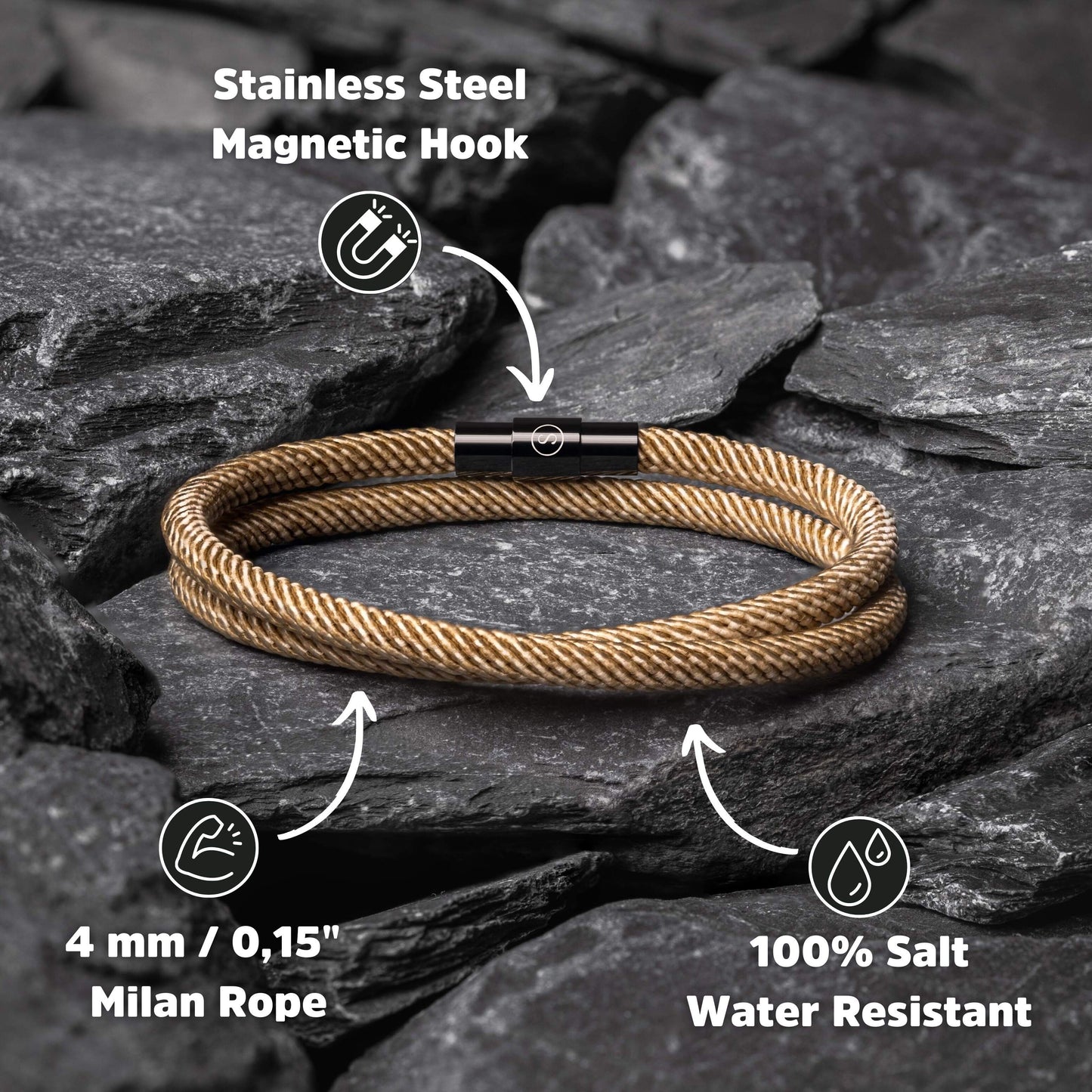 Classic Brown Magnetic Bangle Bracelet
