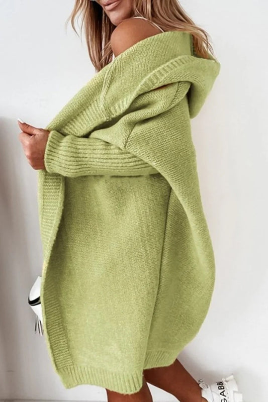 Women's Cozy Large Hooded Cardigan Sweater - OutfitLondon