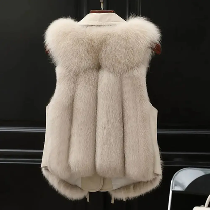 Women's Fur Trimmed Sleeveless Vest