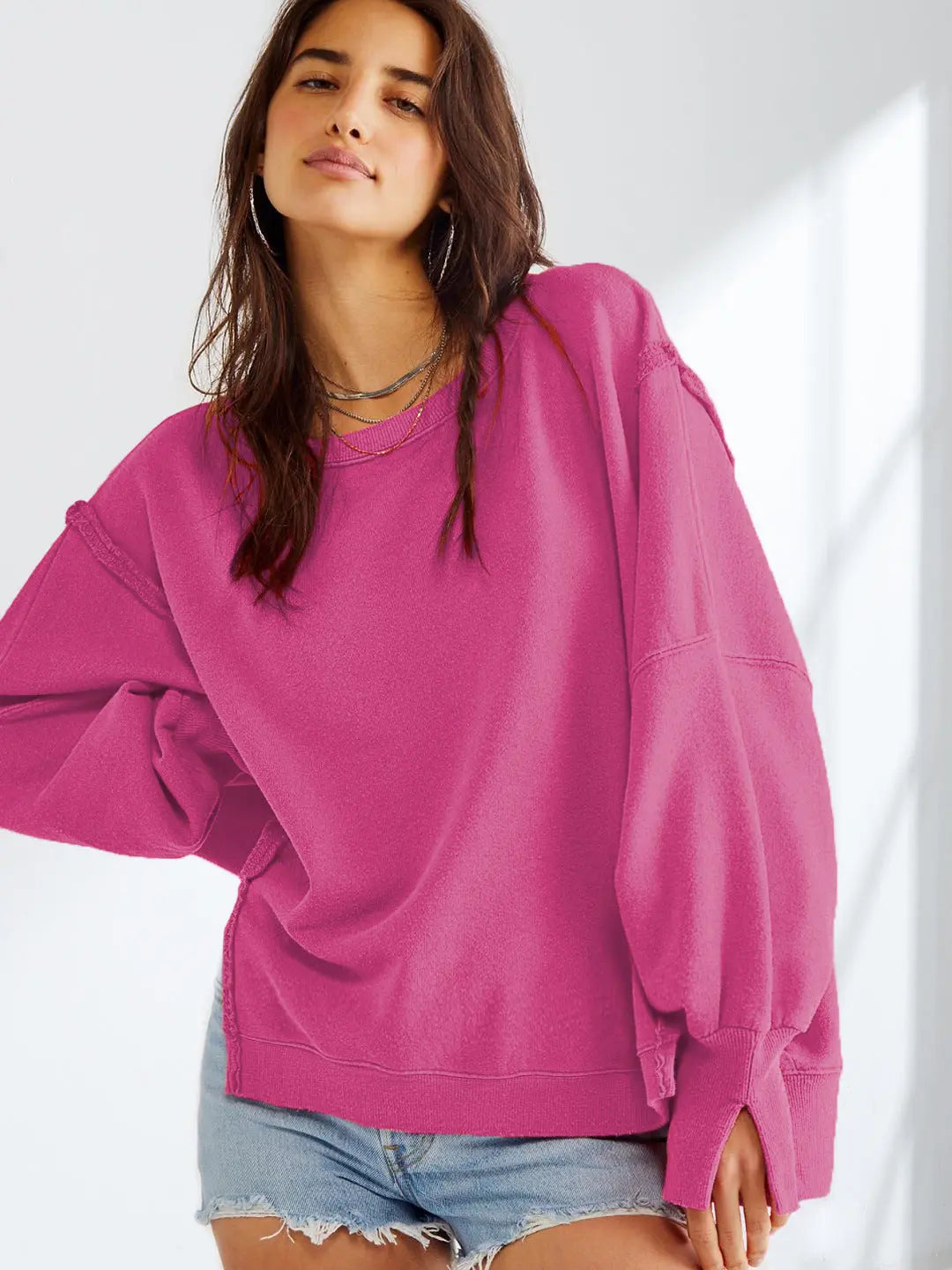 Relaxed Fit Cotton Sweatshirt - OutfitLondon