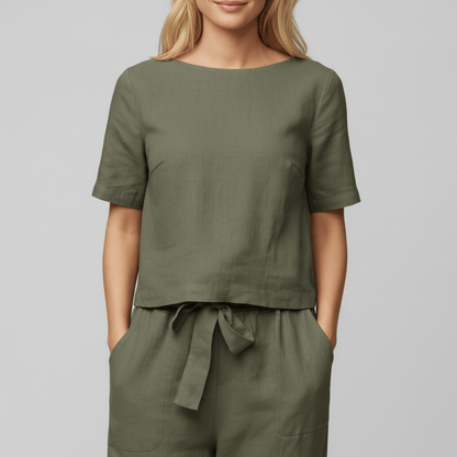Casual 2 Piece Short Sleeve Top and Jogger Pants