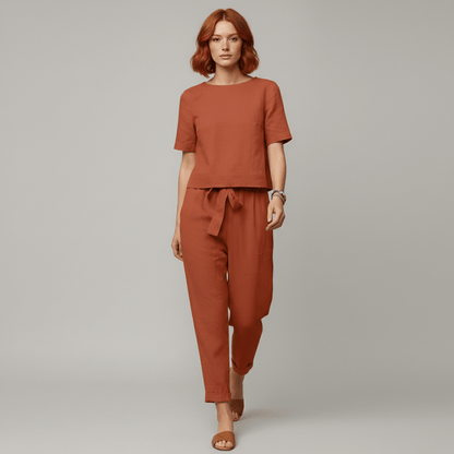 Casual 2 Piece Short Sleeve Top and Jogger Pants