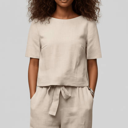 Casual 2 Piece Short Sleeve Top and Jogger Pants
