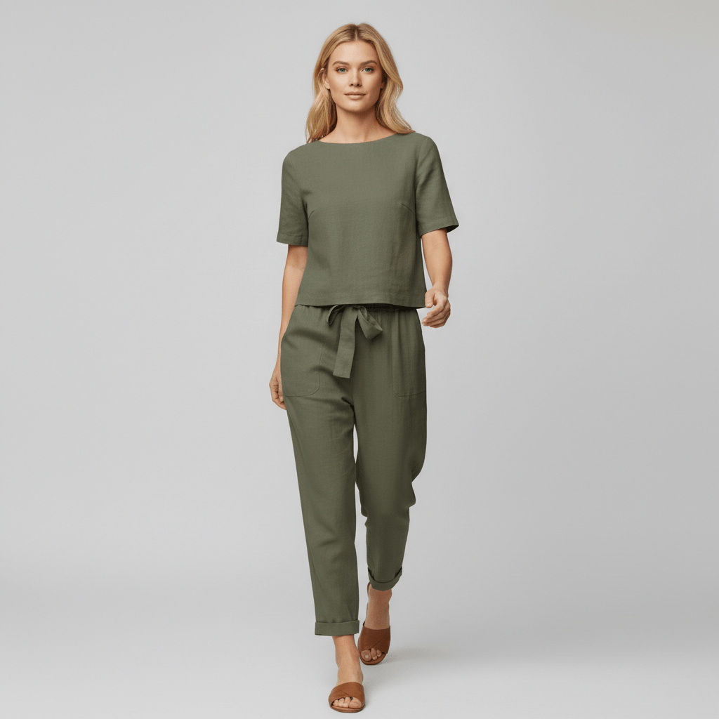 Casual 2 Piece Short Sleeve Top and Jogger Pants