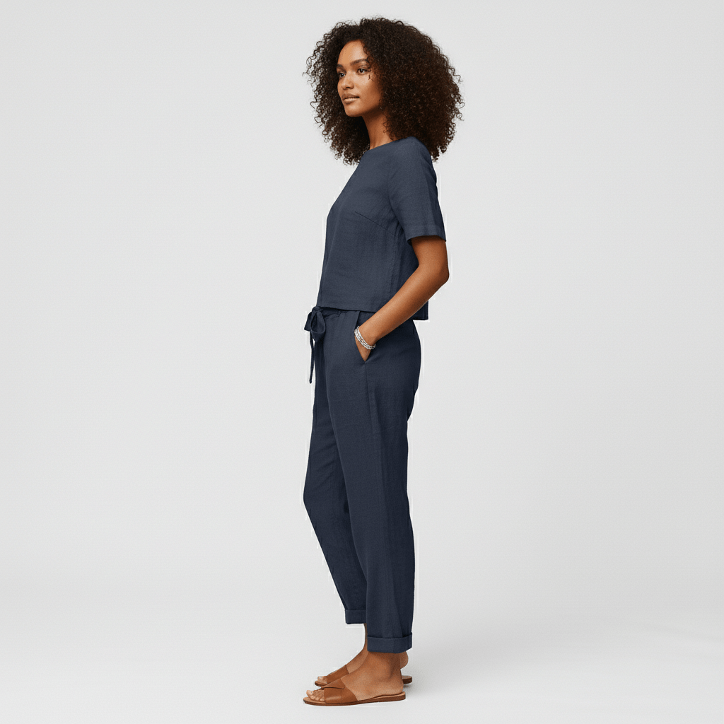 Casual 2 Piece Short Sleeve Top and Jogger Pants