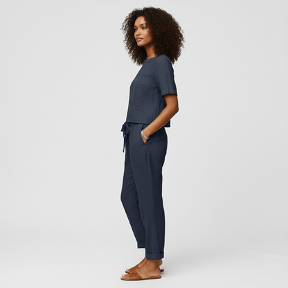 Casual 2 Piece Short Sleeve Top and Jogger Pants