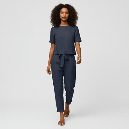 Casual 2 Piece Short Sleeve Top and Jogger Pants