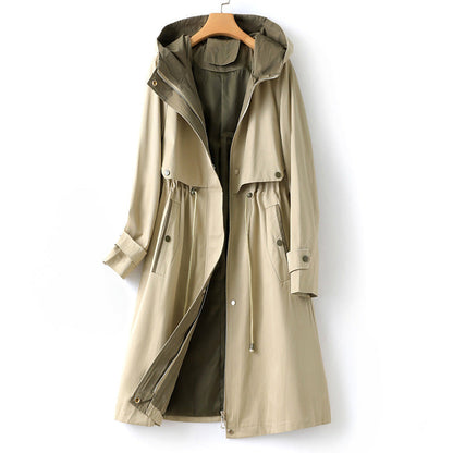 Waterproof Long Ladies Slim Raincoat - OutfitLondon
