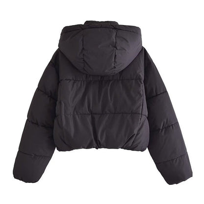 Red Women's Short Hooded Down Winter Coat