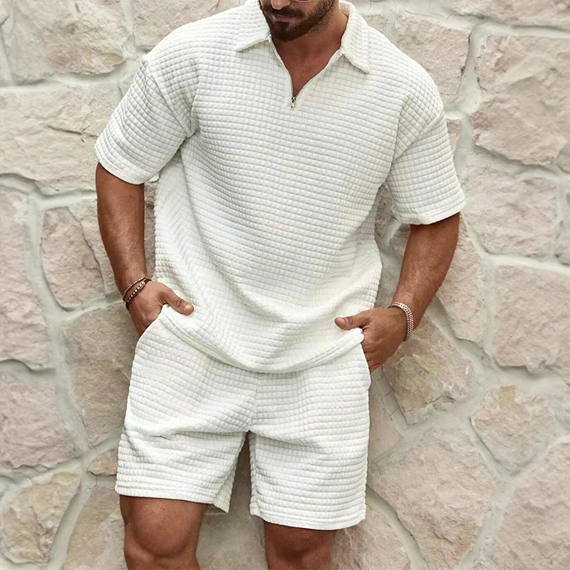 Soft Men's Waffle Knit Shorts Set - OutfitLondon