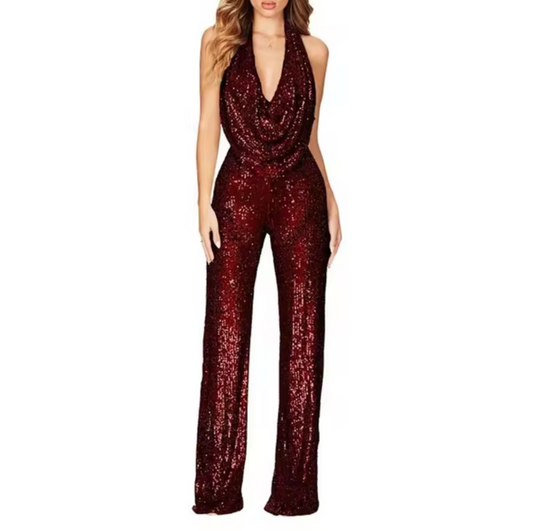 Glittering Sequin Jumpsuit for Women Party Dress - OutfitLondon