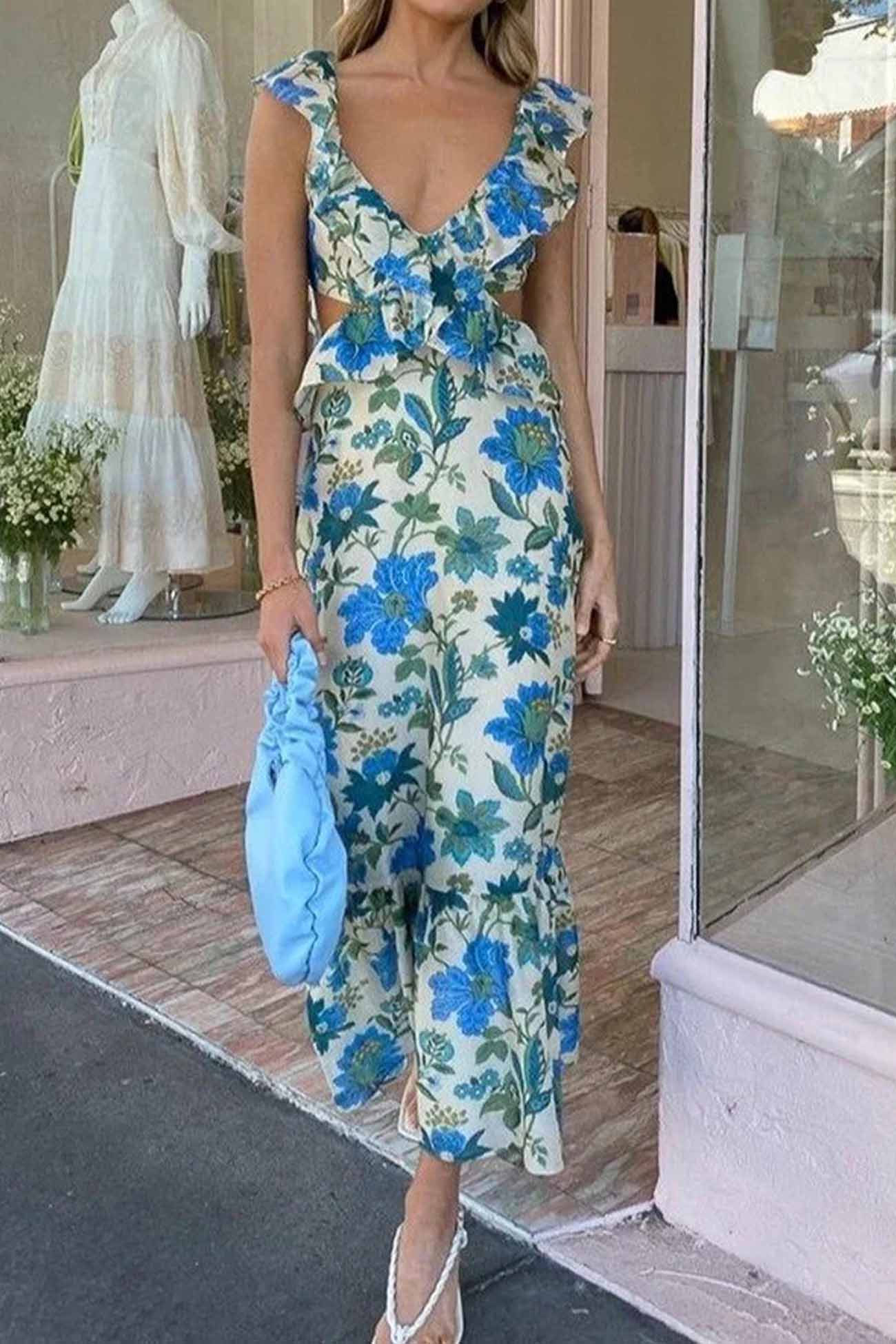 Chic Summer Maxi Dress - Elegant Floral Strapless Gown