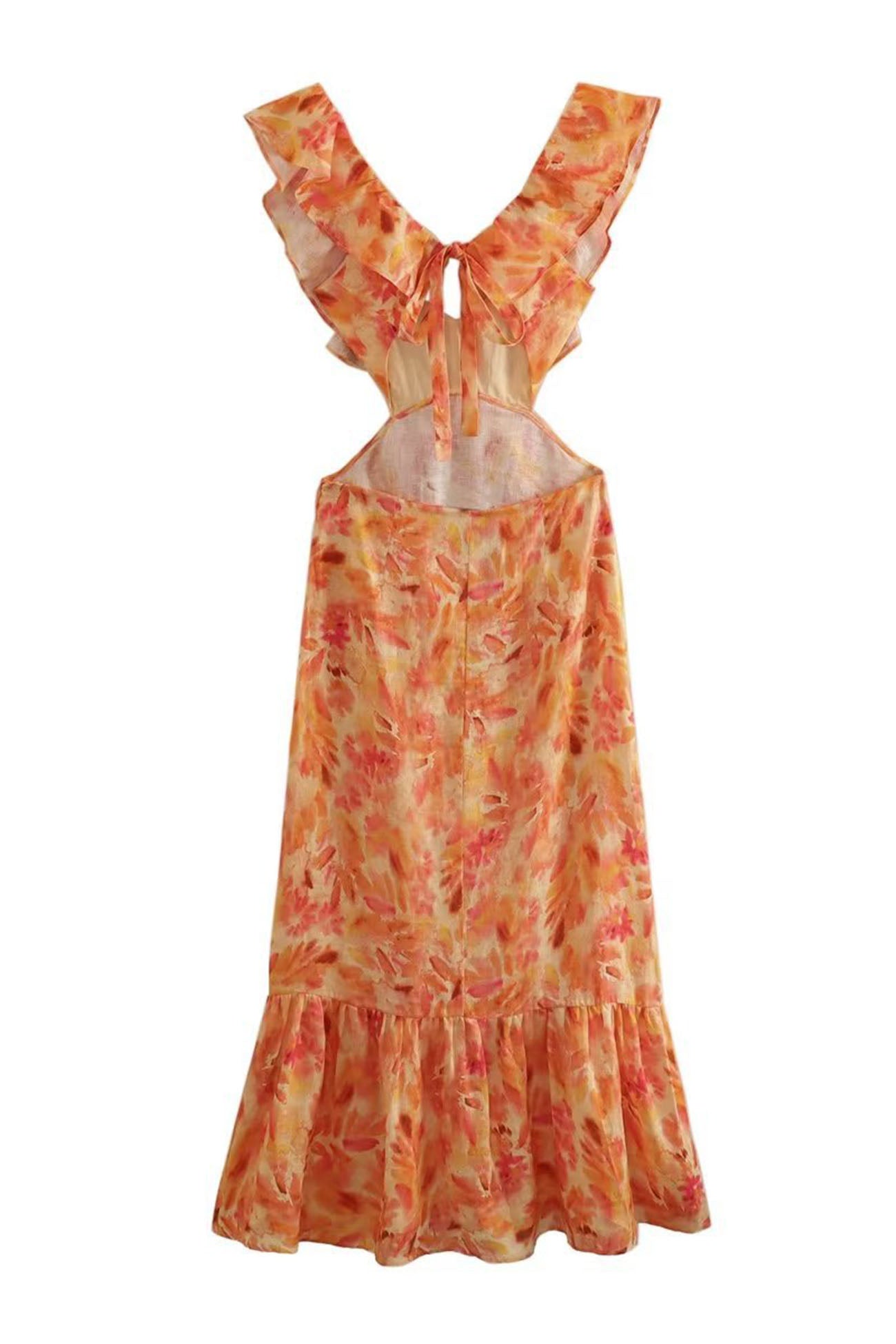 Chic Summer Maxi Dress - Strapless with Floral Details