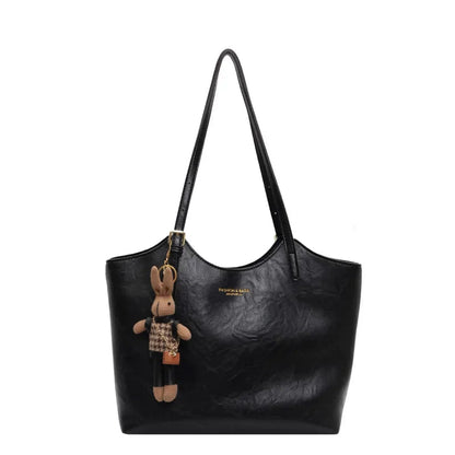 Classic Large Faux Leather Shopping Bag