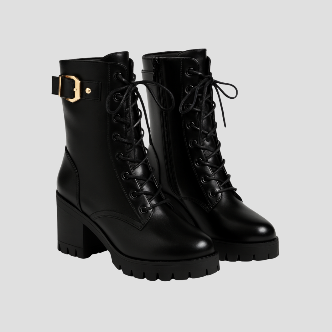 Warm Faux Fur Insulated Combat Boots - OutfitLondon
