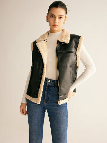 Chic Women's Faux Fur Padded Sleeveless Gilet - OutfitLondon