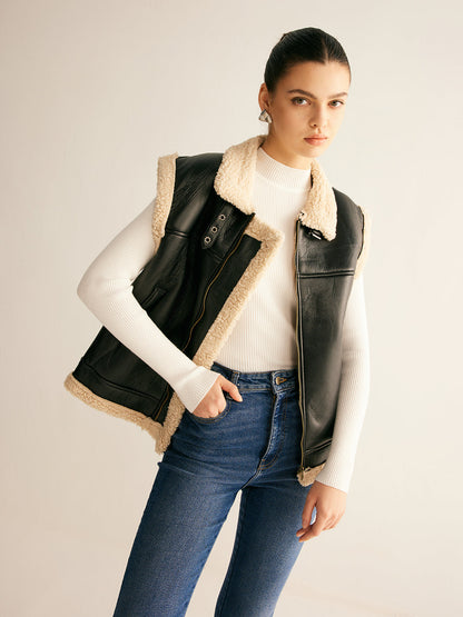 Chic Women's Faux Fur Padded Sleeveless Gilet