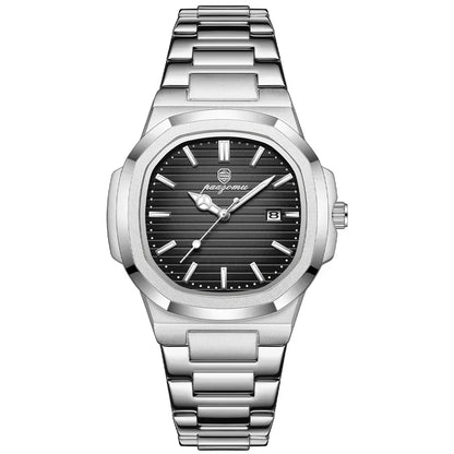 Men's Stainless Steel Quartz Watch Water Resistant Date Display
